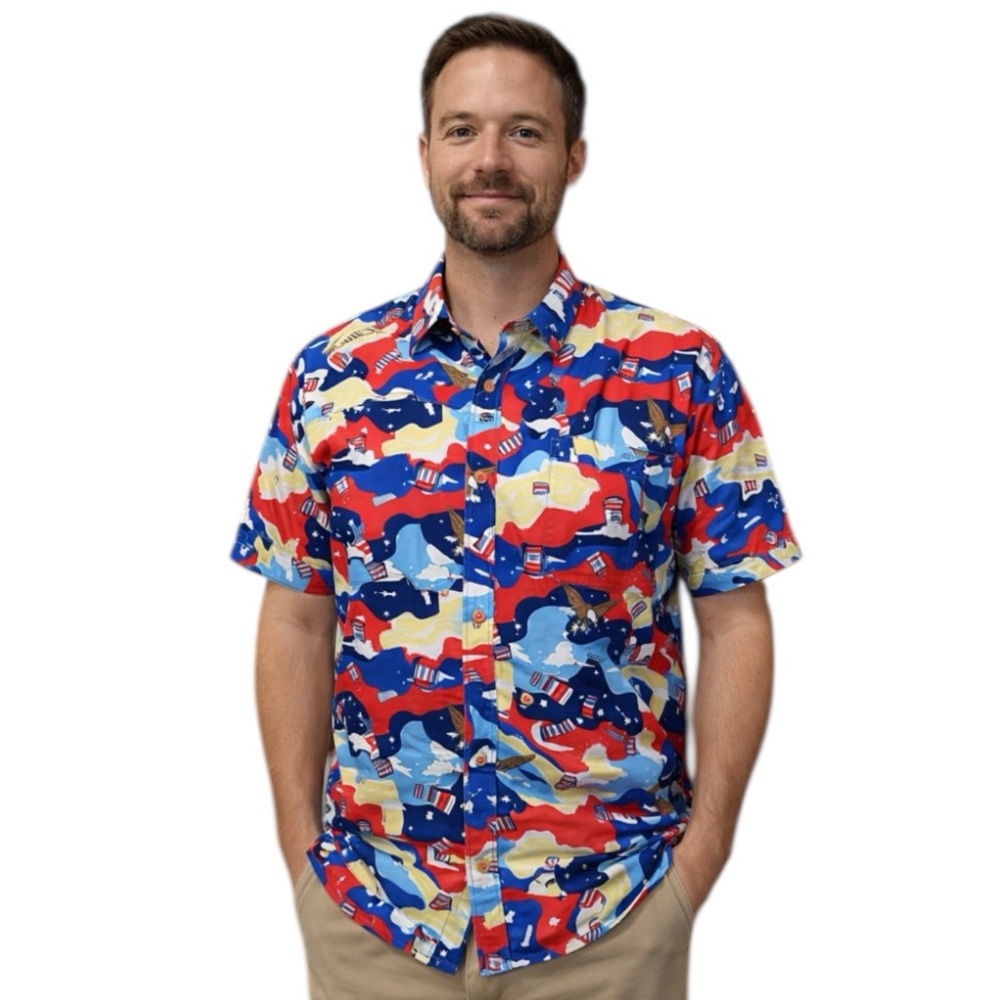 RSVLTS Budweiser Tripping Buds Shirt Medium Kunuflex - Colorful Eagles & Beer
T